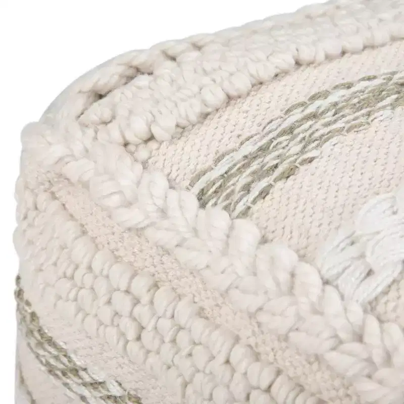 Silva Square Pouf Natural - WyndenHall: Handloom Woven, Durable, Lightweight, No Assembly, Bohemian Style