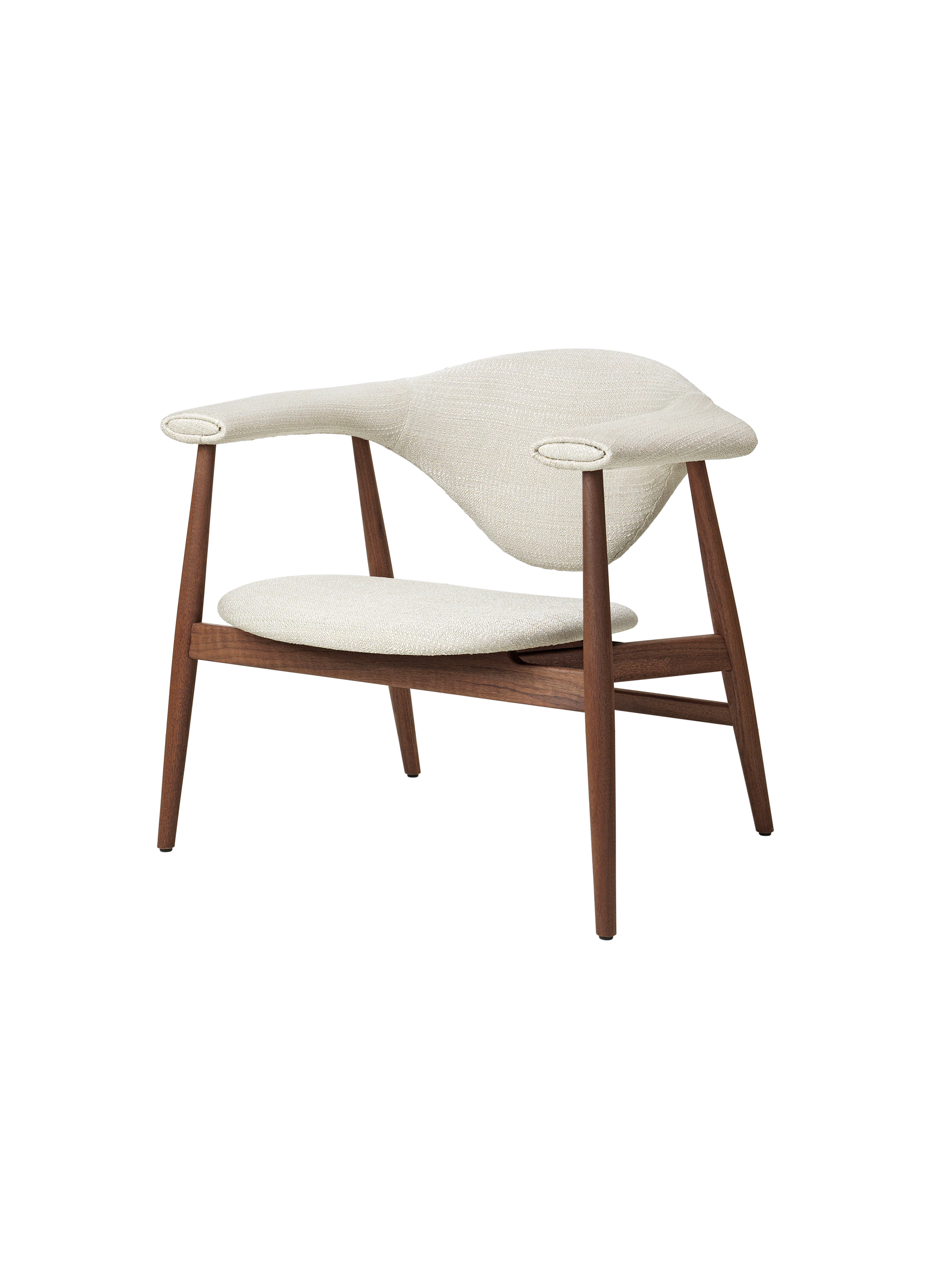 Scandinavian Dark Grey Fully Upholstered Lounge Chair with Solid Wood Base for Living Room