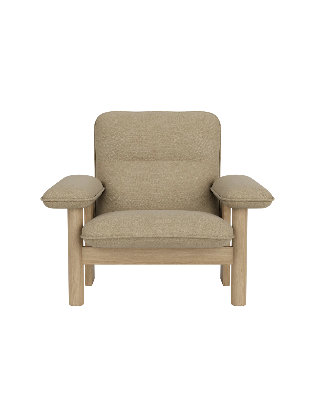 Scandinavian Mid-Century Textile High Back Lounge Chair with Exaggerated Armrests for Living Room & Bedroom
