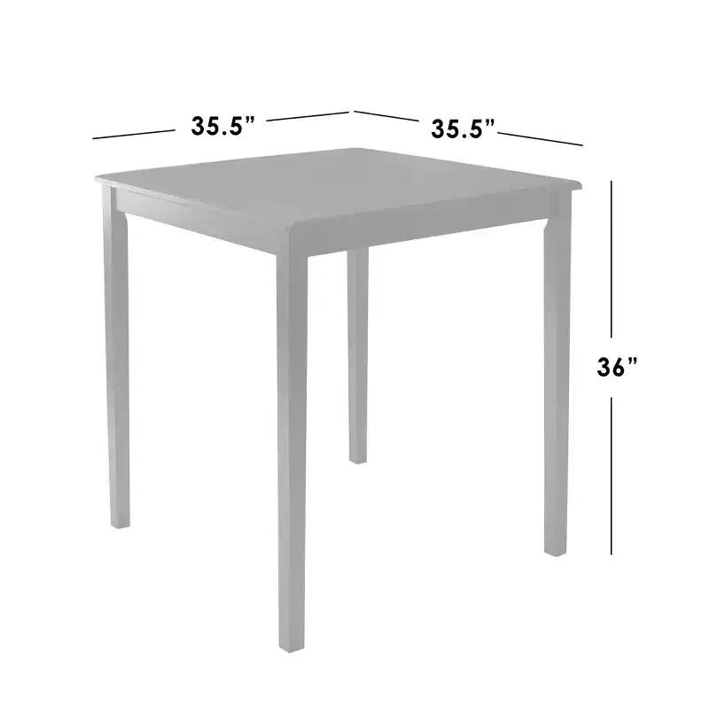 Buylateral 5pc Belfast Counter Height Square Dining Set with 4 Saddle Stools Black