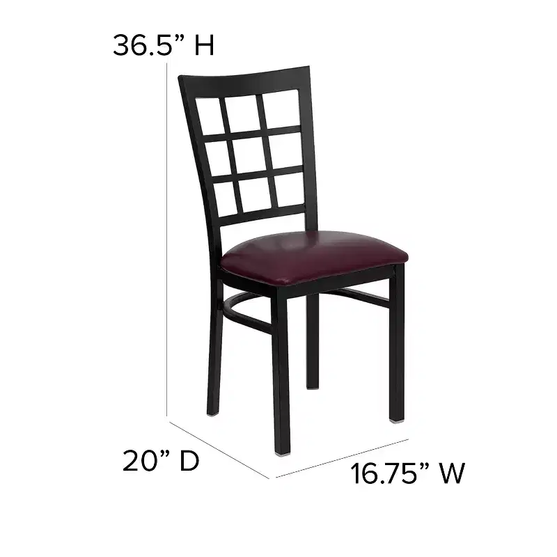 Flash Furniture Black Window Back Metal Restaurant Chair