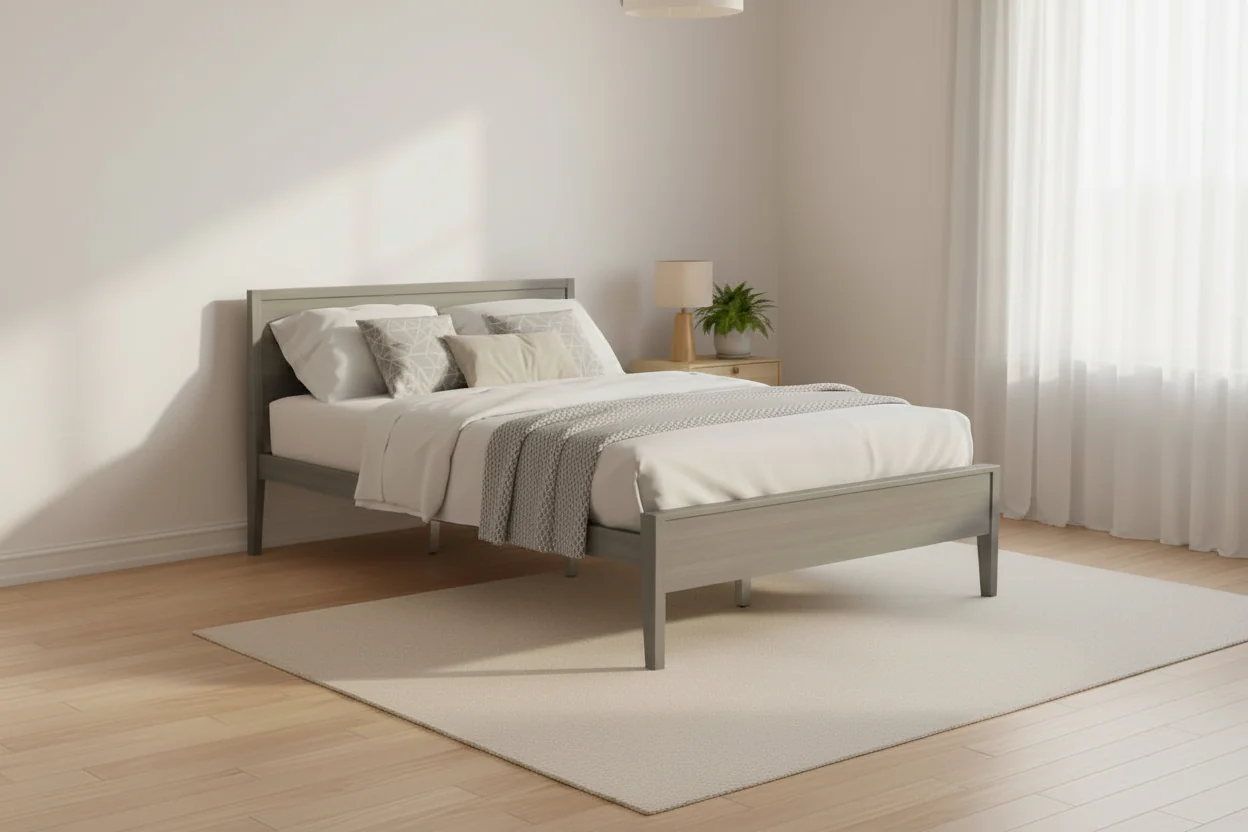 Queen-Size Bed with Panel Headboard