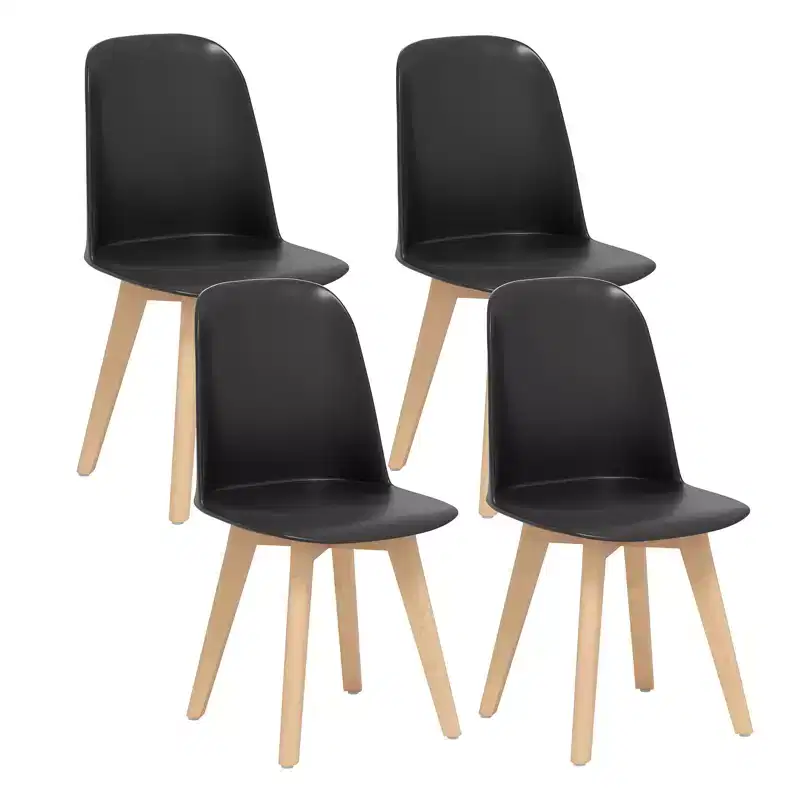 Costway Modern Dining Chairs Set of 4 Armless Kitchen Chairs 330 LBS Load Capacity