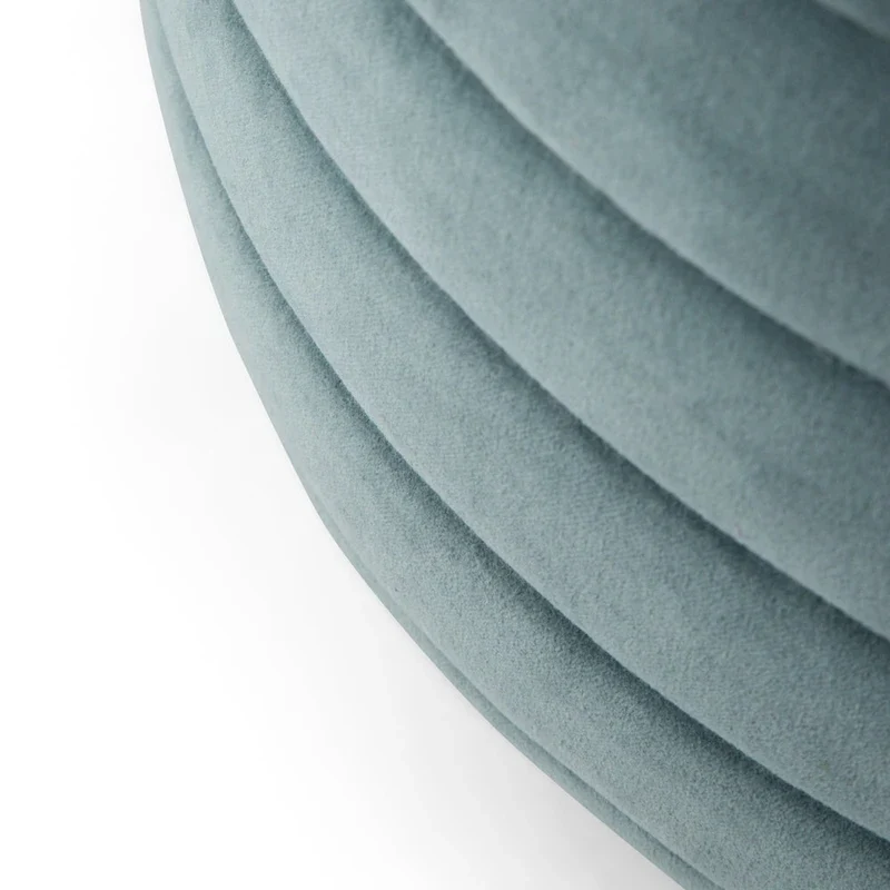 WYNDENHALL Anna Boho Round Pouf in Velvet Fabric