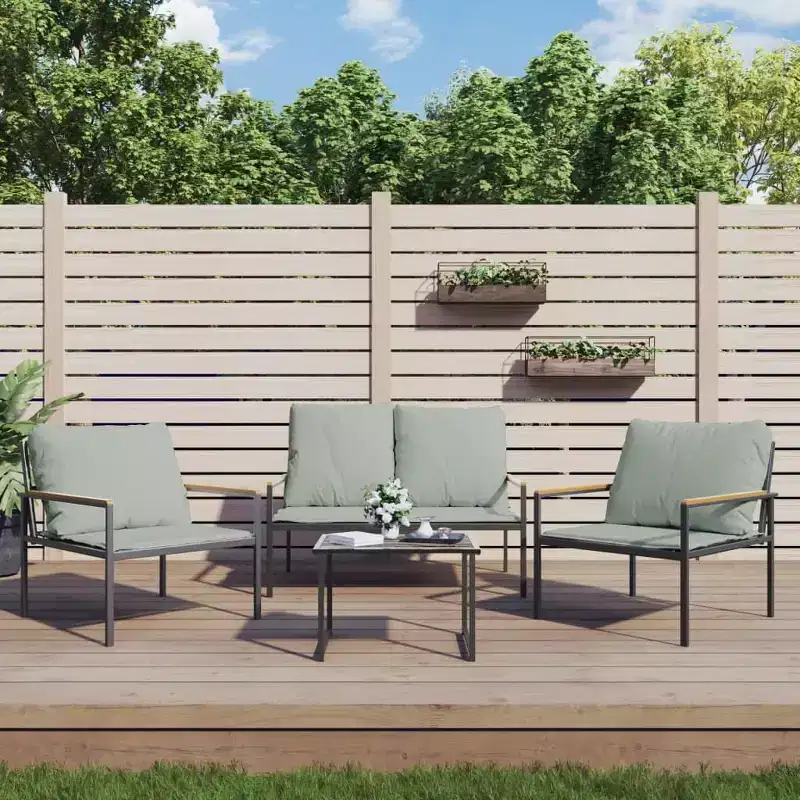 vidaXL Garden Lounge Set Anthracite, Light Grey