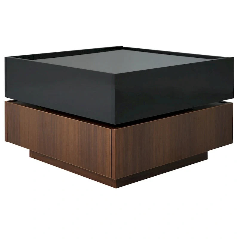Rotating Coffee Table with 2 Drawers