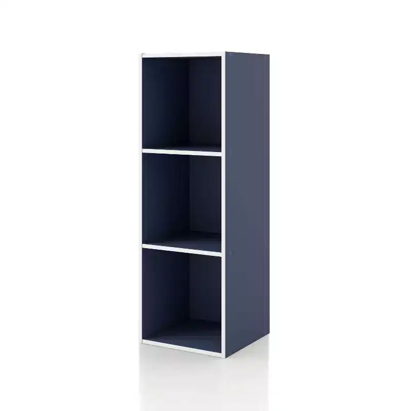 24/7 Shop At Home 35.3" Silkpath Modern 3 Cube Stackable and Modular Bookcase