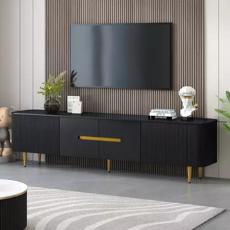 78 Modern Fluted TV Stand for 65/70/75/80 inch TV,Entertainment Center with Storage Low Profile TV and Media Console for Living Room,Cord Management