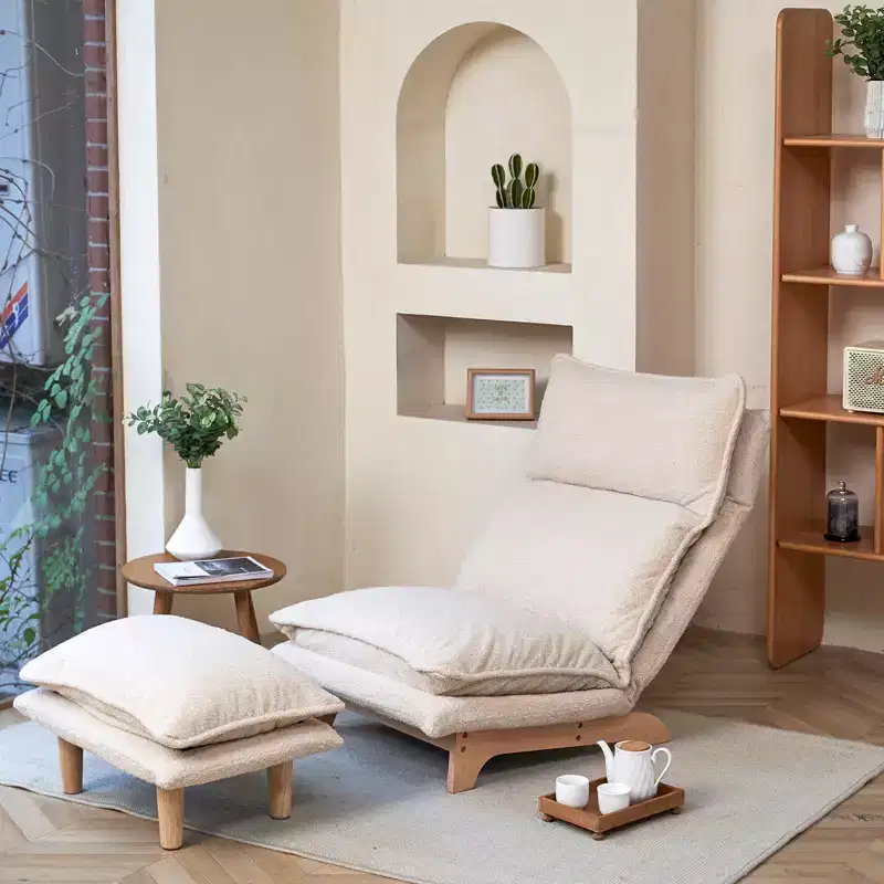 Lazy Sofa Balcony Leisure Chair for Living Room Bedroom, Foldable Reclining Chair, Single Sofa, Functional Chair