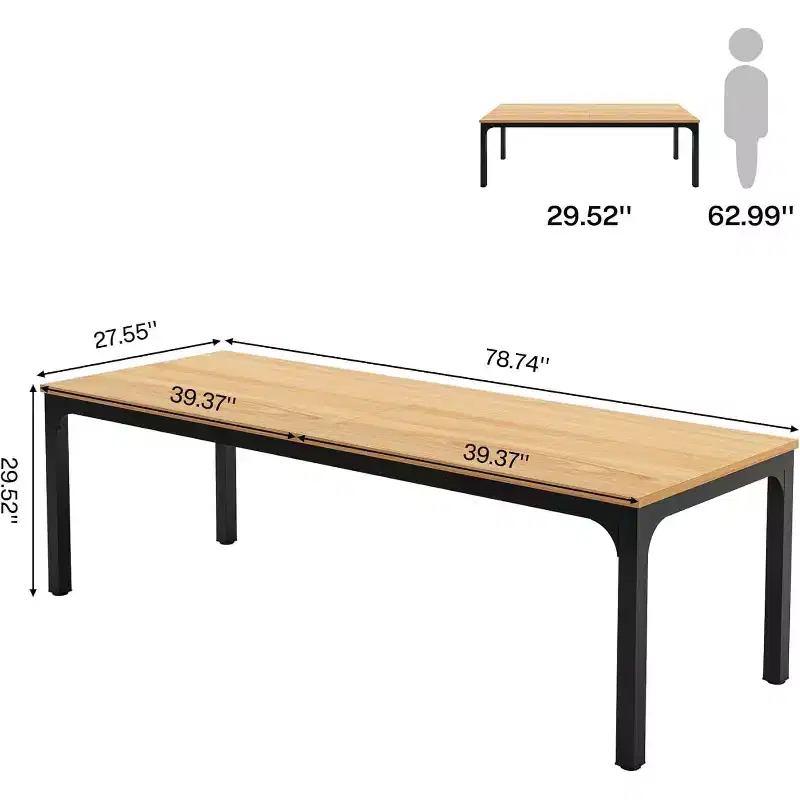 78.7 Inches Extra Long Computer Desk, 2 Person Double Long Workstation for Home Office