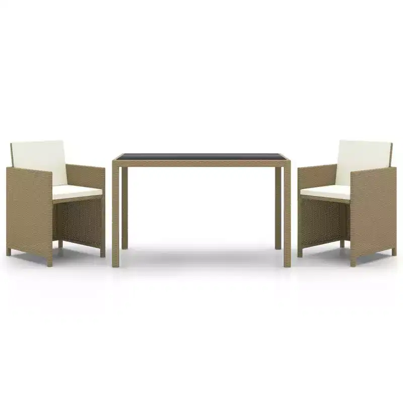 vidaXL Patio Furniture Set Outdoor Table and Chair Dining Set Poly Rattan