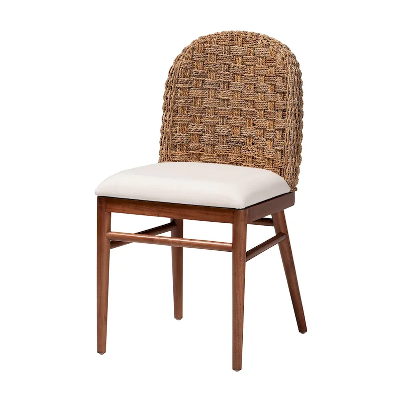 Bohemian Acacia Wood and Seagrass Dining Chair