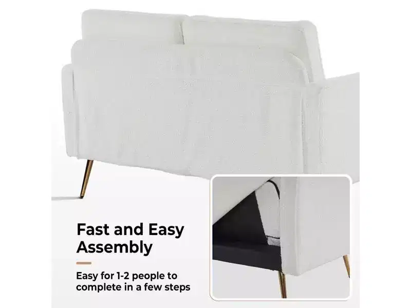 Karl Home |53.5 inch Square Arms Loveseat Sofa