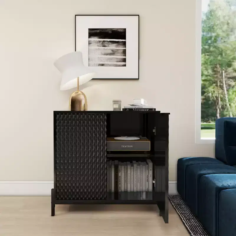 2-Door Accent Storage Cabinet with 3 Adjustable Shelves – 31.5