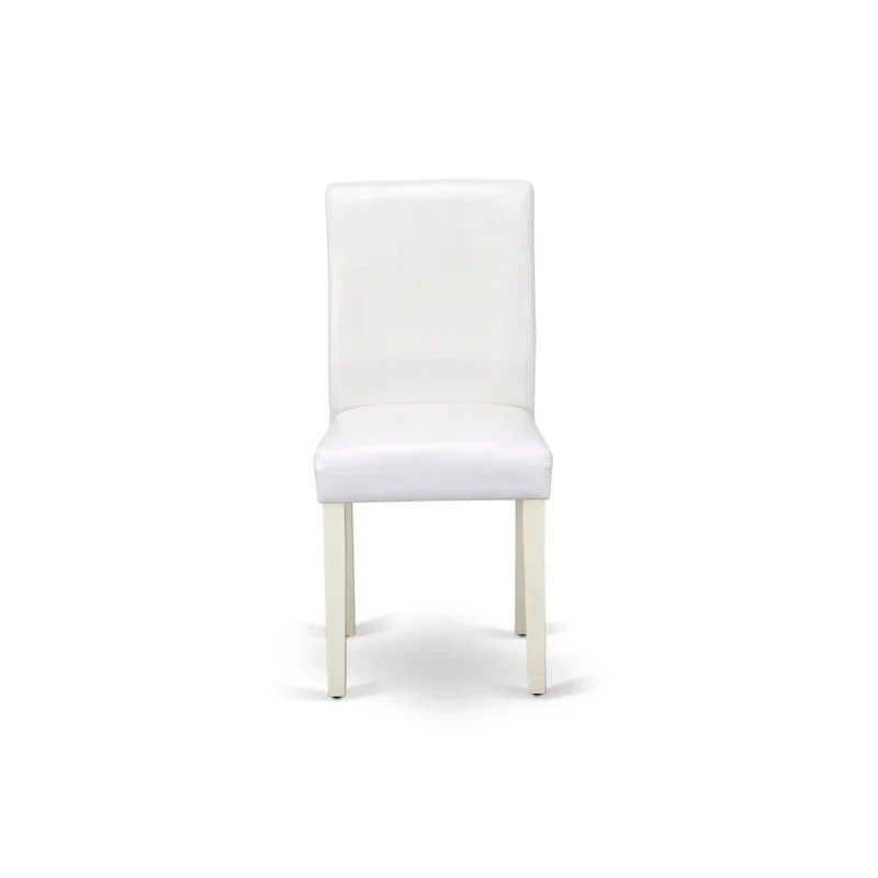East West Furniture 5 Piece Dinette Set- a Round Dining Table and 4 Parson Dining Chairs, (Finish & Upholstered Option)
