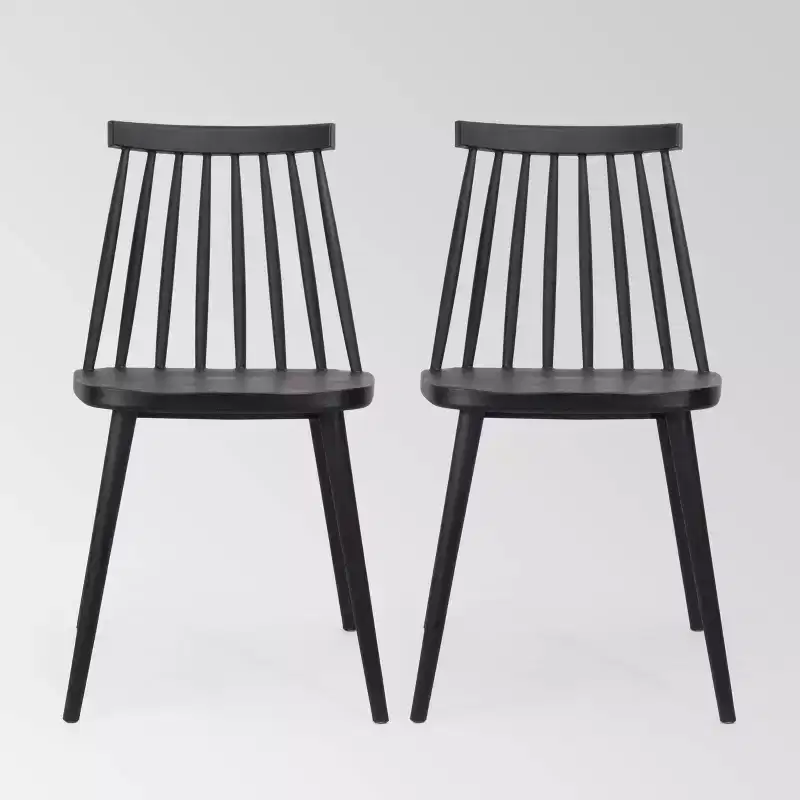 Set of 2 Farmhouse Spindle-Back Dining Chairs