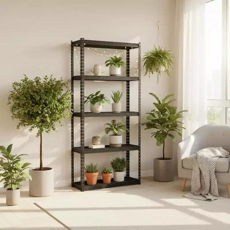 5-Tier Heavy Duty Metal Wire Shelving Unit, Adjustable Shelves & Anti-Slip Feet, 1-4 Pack