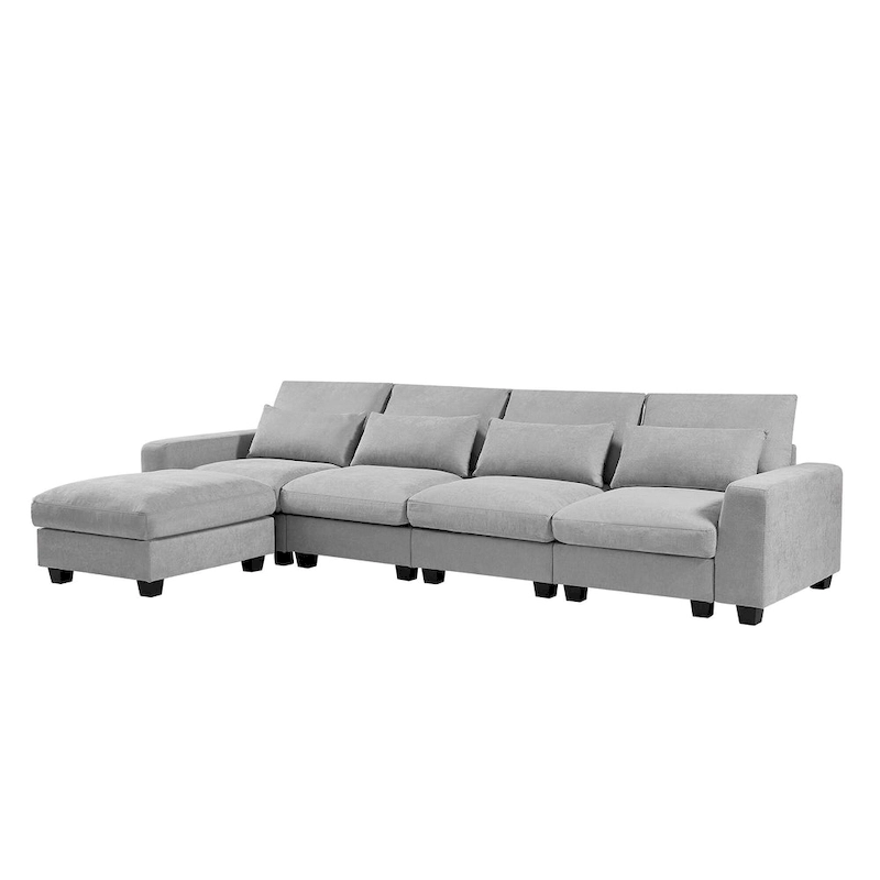 Modern L-Shape Sectional Sofa with Reversible Chaise