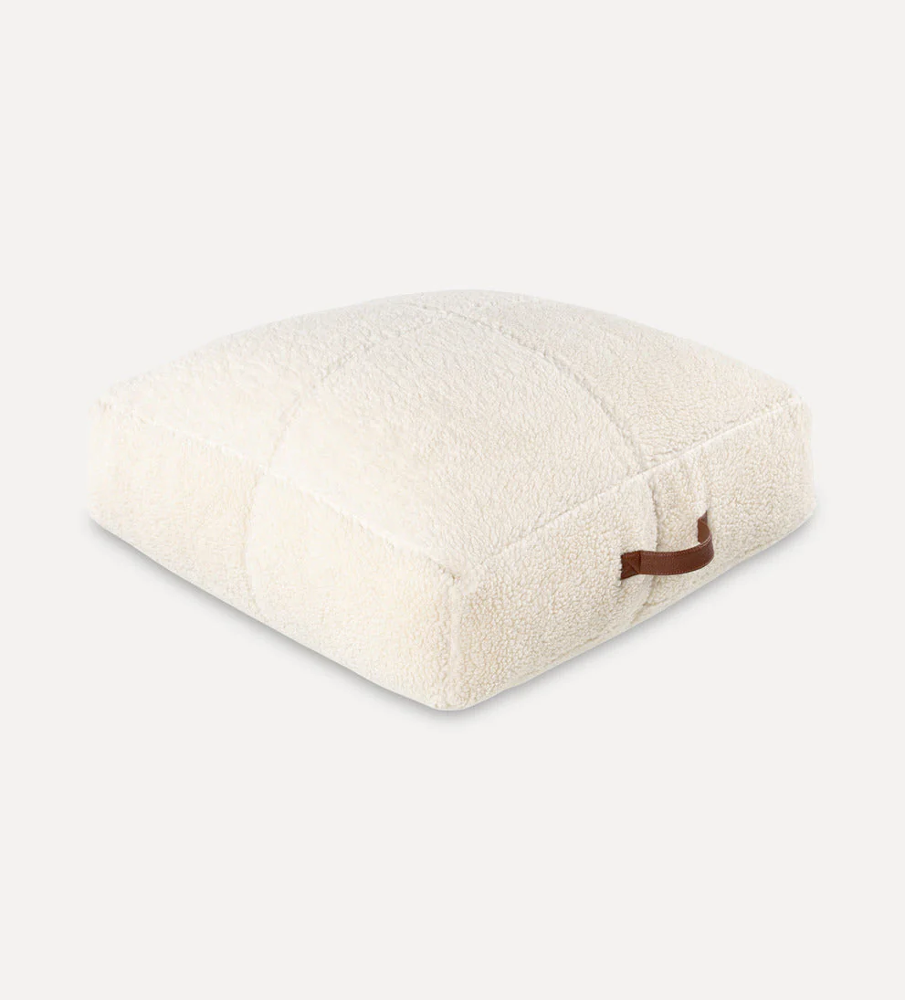 Floor Pouf ¨C Comfortable Cotton-Polyester Pouf with Faux Fur Top, Versatile Extra Seating for Small Spaces, Cozy Floor Cushion for Guests, Dimensions Not Specified