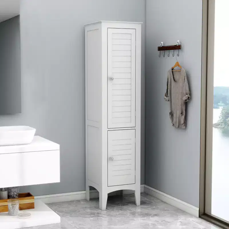 MDF Freestanding Storage Cabinet 15.35''W x 63''H White