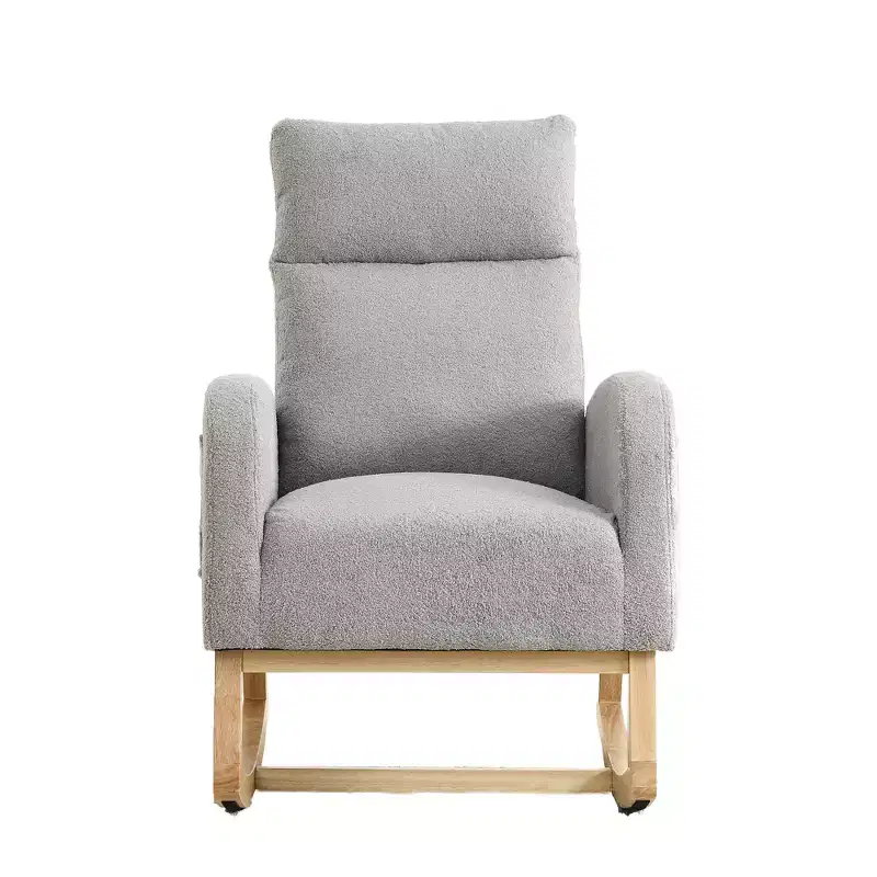 27.6W Accent Rocking Chair, Armchair with High Backrest & 2 Side Pockets, Nursery Glider Rocker - ModernLuxe