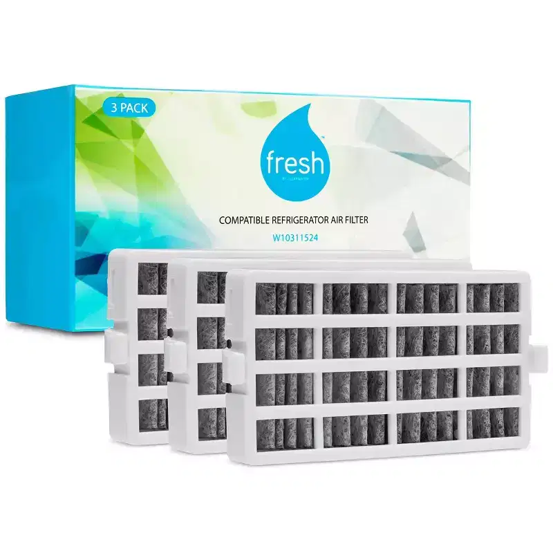 Mist Fresh Replacement Refrigerator Air Filter Whirlpool W10311524, AIR1 (3pk): Fridge Filter, Carbon, White, 30-Day Warranty