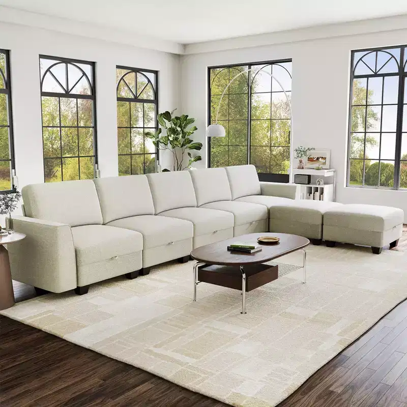 140Sectional Couch for Living Room, Oversized Modular Sectional Sofa, U Shaped Modular Couch with Storage