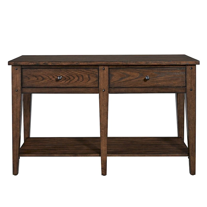 Liberty Furniture Lake House Sofa Table Rustic Brown Oak Accent