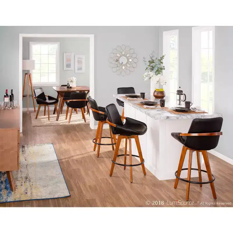26 Cosmo Mid-Century Modern Counter Height Barstool - LumiSource