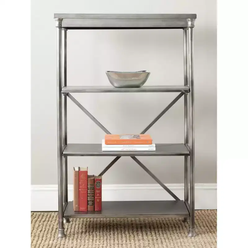 Silver Etagere Display Shelf – Open Tiered Storage with Elegant Frame