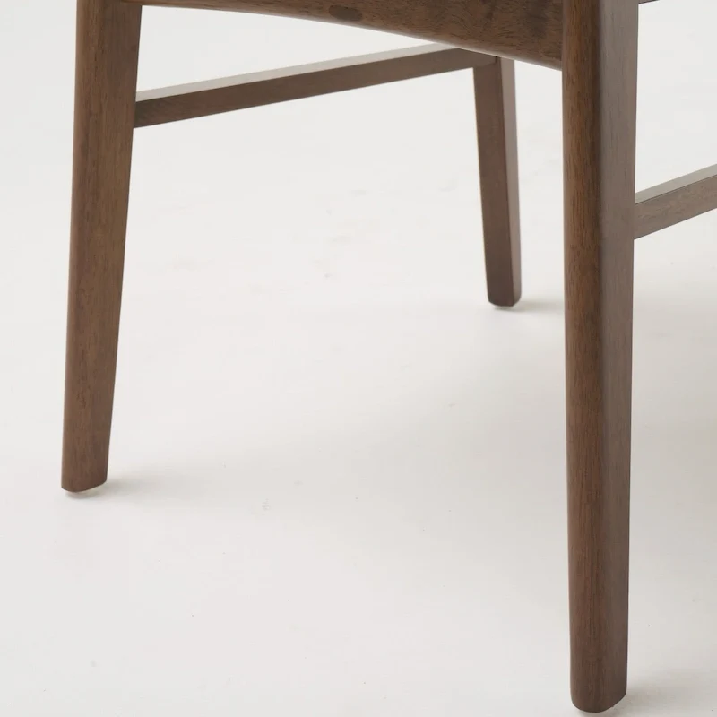 Mid-Century Modern Upholstered Rubberwood Dining Chair (Set of 2)