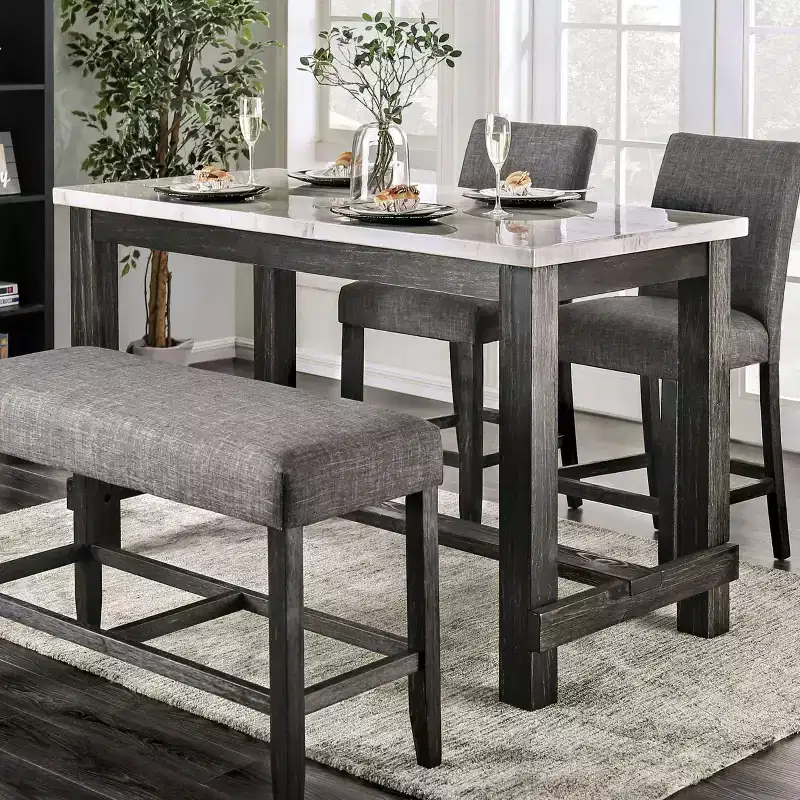 HOMES: Inside + Out Norelo Rectangular Counter Height Table White