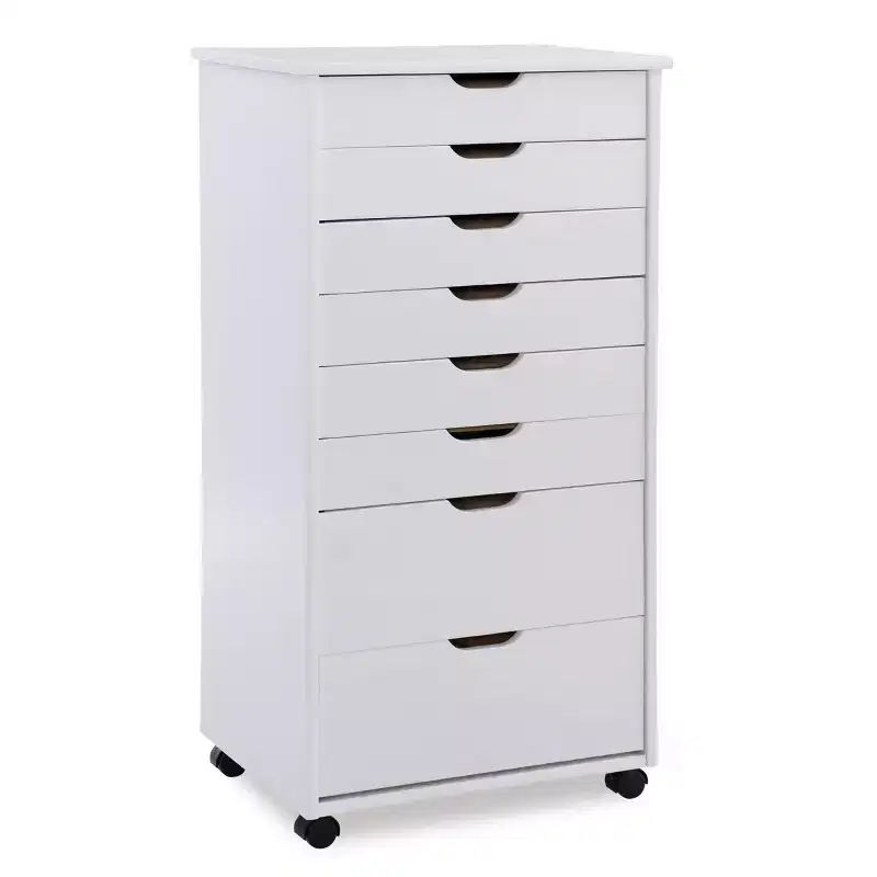 Cary 8 Drawer Rolling Storage Cart - Linon