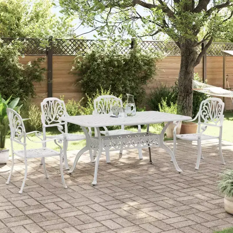 vidaXL Stylish Cast Aluminum Garden Dining Set for Outdoor Hangouts