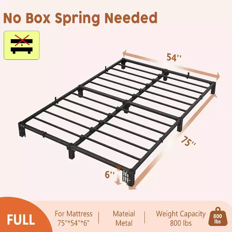 Acekool Metal Bed Frame - 6 Storage Space, No Tools Needed