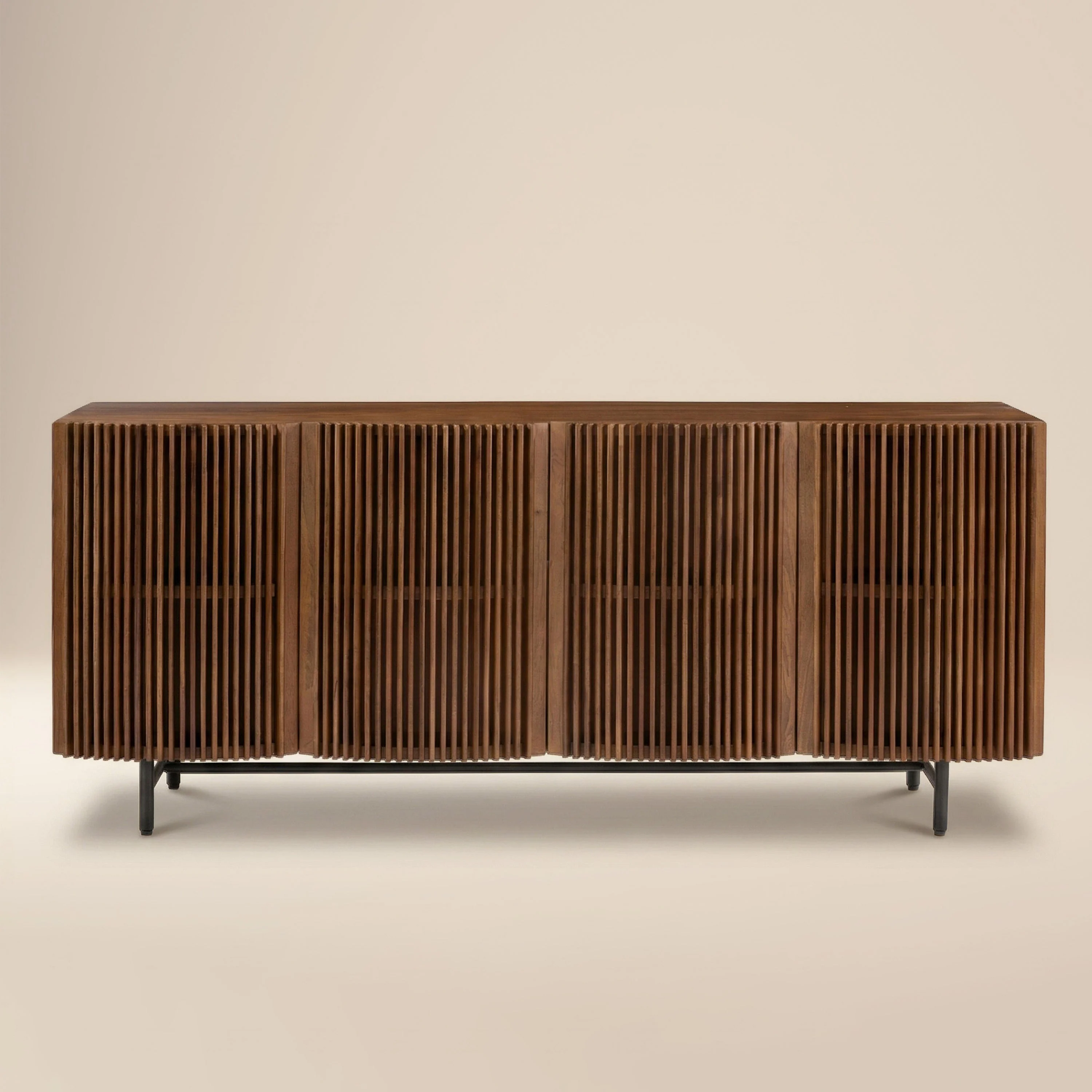 Modern English Walnut Walnut Wood Sideboard with Storage
