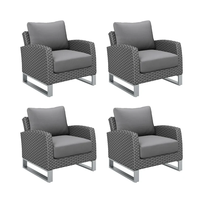 New Classic Furniture Fiji 4-Piece Patio Sofa Set with Sled Base