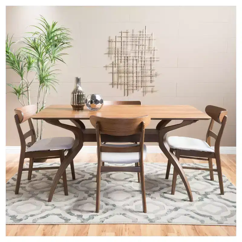 5pc 60 Lucious Curved Leg Dining Set - Christopher Knight Home