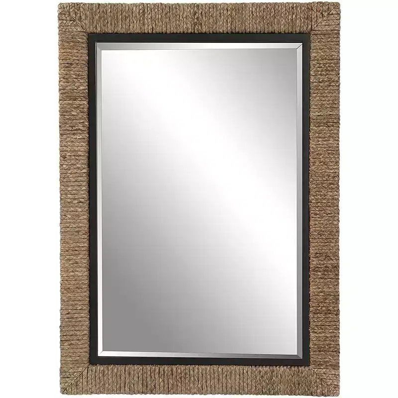 Uttermost Island Natural Straw 29 1/2 x 41 1/2 Wall Mirror