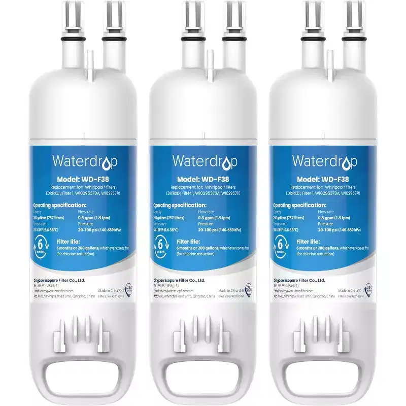 Waterdrop EDR1RXD1 Replacement for Everydrop Filter 1, W10295370A, EDR1RXD1B, P8RFWB2L, P4RFWB, Kenmore 46-9081,NSF 42 and 372 certified,3 Packs