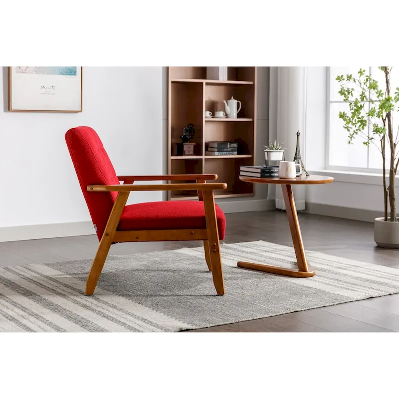 Upholstered Accent Arm Chair with Wood Frame
