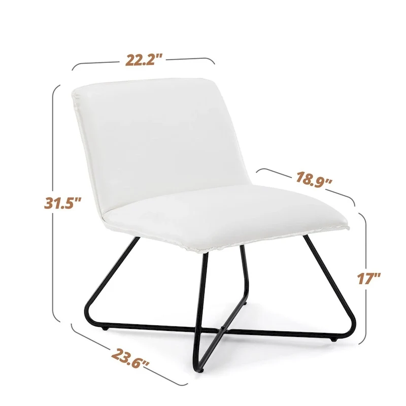 Mid Century Faux Leather Accent Chair With Adjustable Backrest Set of 2 - 31.5 H X 22.2 W X 23.6 D