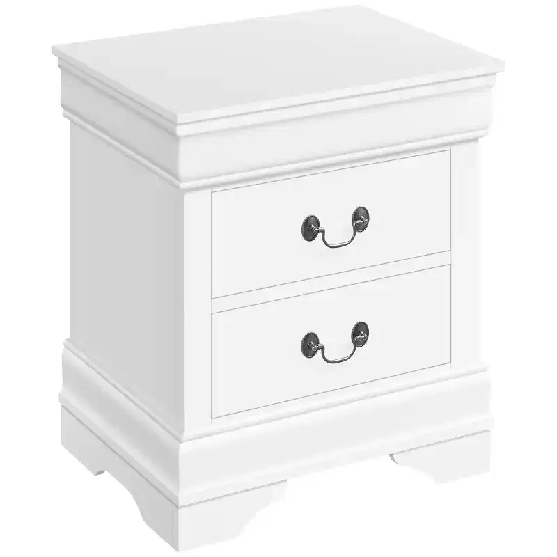 Modern 2-Drawer Nightstand Bedside Table | Bedroom Storage
