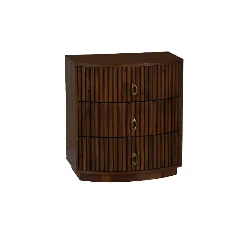 Powell Chantel 3 Drawer Nightstand Walnut