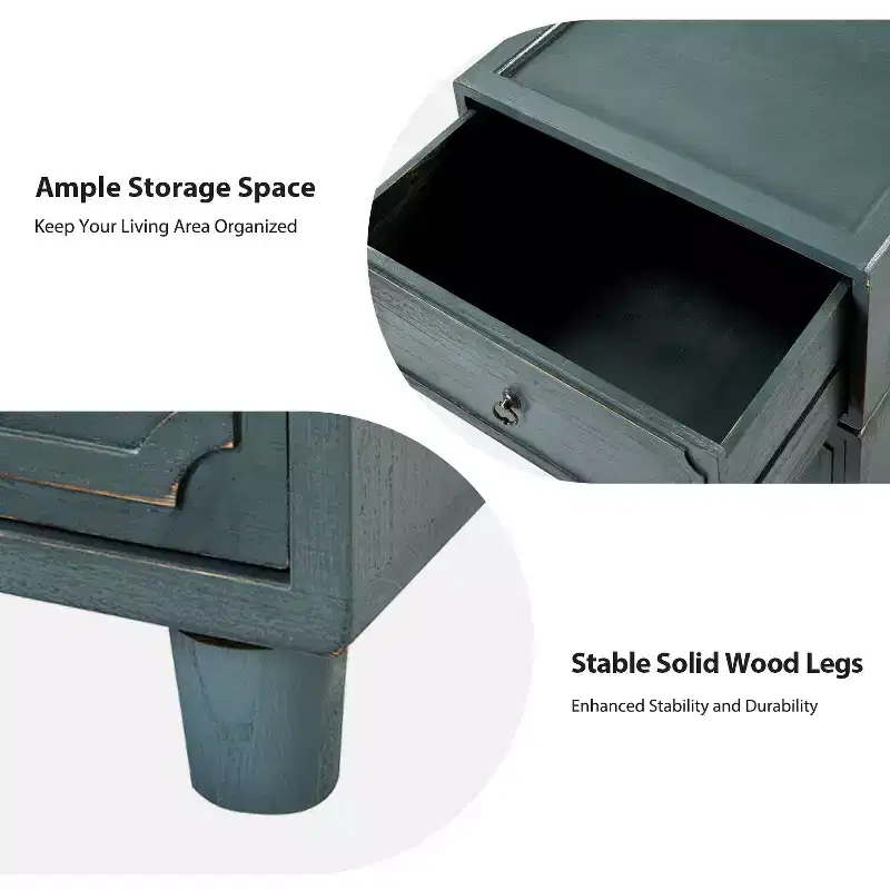 Oddone 2 - Drawer end table Set of 3 With Modular Design| ART OF LIVING DESIGNS
