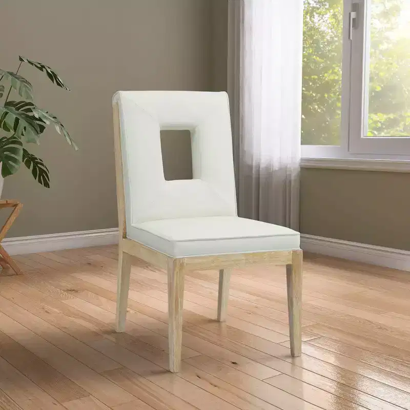 Meridian Furniture,Gwendolyn Vegan Leather Dining Side Chair, Set of 2