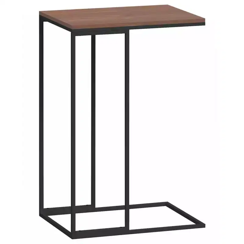 Side Table Engineered Wood, Iron Medium Rollable