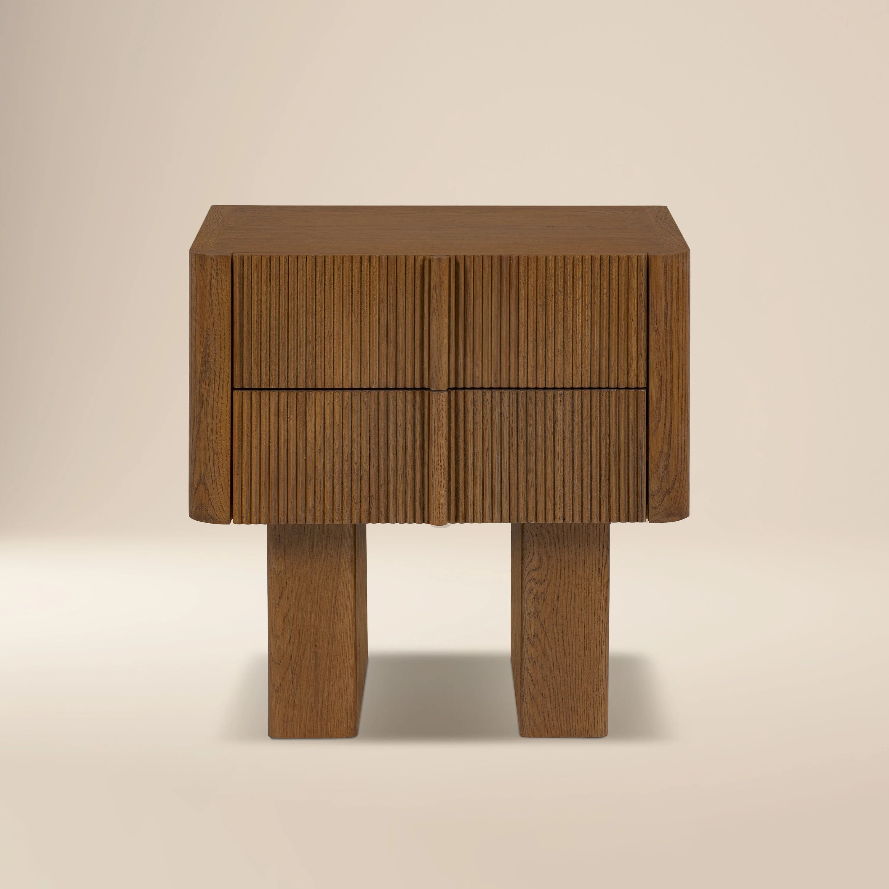 Modern Reposado Oak Oak Wood Nightstand for Bedroom