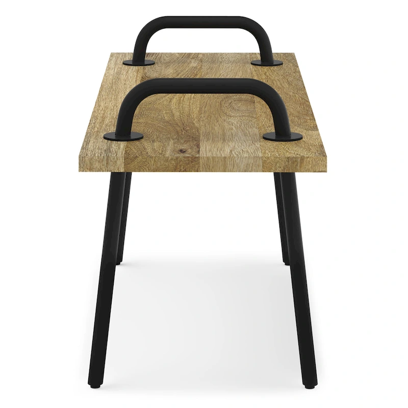 WYNDENHALL Sera SOLID MANGO WOOD 42 inch Wide Industrial Entryway Bench in Natural - 42 Inches wide