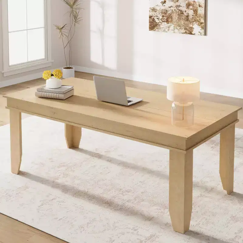 Dining Table for 6-8 People, 71 Long Brown Kitchen Tables with Wooden Sturdy Frame, 6 Ft Large Rectangular Dinner Table for Living Room Dining Room